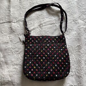 Vera Bradley triple zip hipster crossbody dot shoulder mail bag.